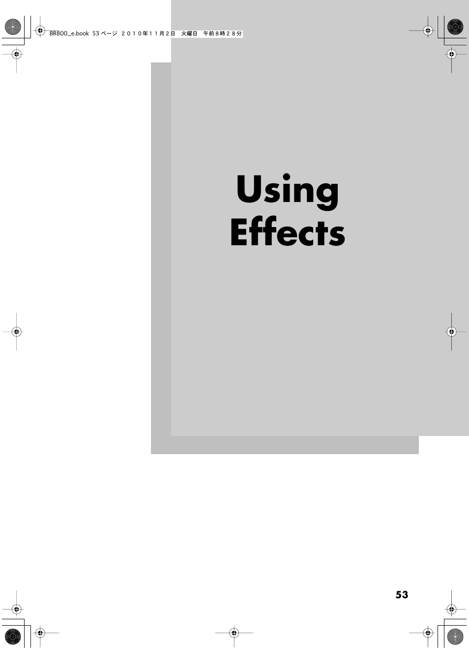 Using effects, Effects (p. 53, p. 111) | Boss Audio Systems BR-800 User Manual | Page 53 / 164