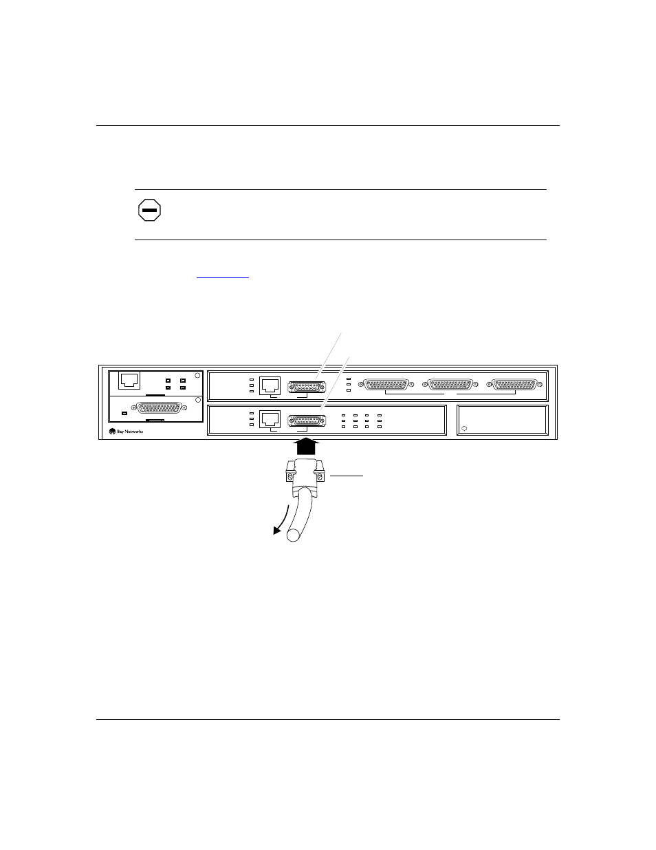 Connecting to an aui interface, Connecting to an aui interface -11, Figure 1-5 | Connecting an aui cable -11, Caution, Installing the baystack advanced remote node, Figure 1-5. connecting an aui cable 2 | Bay Technical Associates BayStack ARN Routers none User Manual | Page 41 / 156
