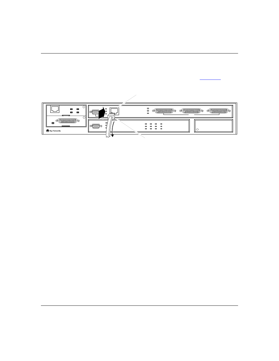 Connecting to a utp token ring interface, Connecting to a utp token ring interface -14, Figure 1-8 | Connecting token ring utp cables -14, Installing and operating baystack arn routers 1-14, Figure 1-8. connecting token ring utp cables | Bay Technical Associates BayStack ARN Routers none User Manual | Page 44 / 156