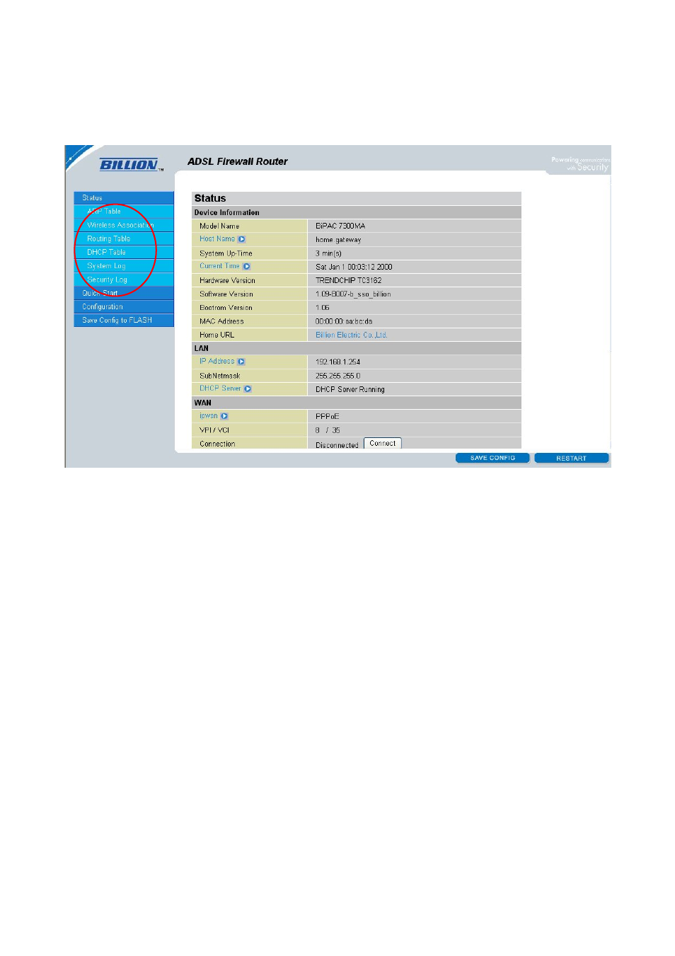 1 status | Billion Electric Company BiPAC 7300M User Manual | Page 25 / 103