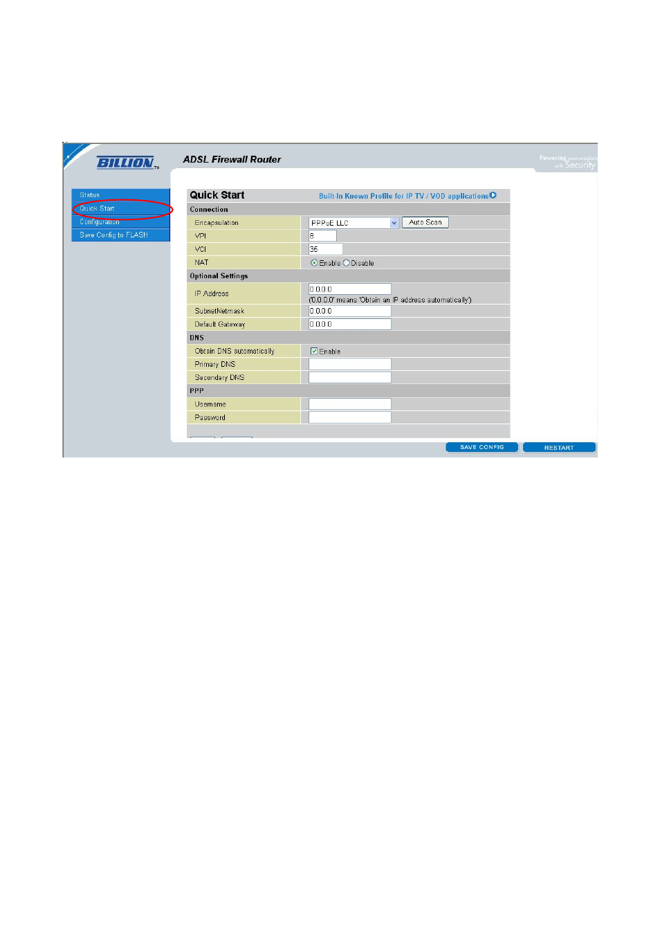 2 quick start | Billion Electric Company BiPAC 7300M User Manual | Page 34 / 103