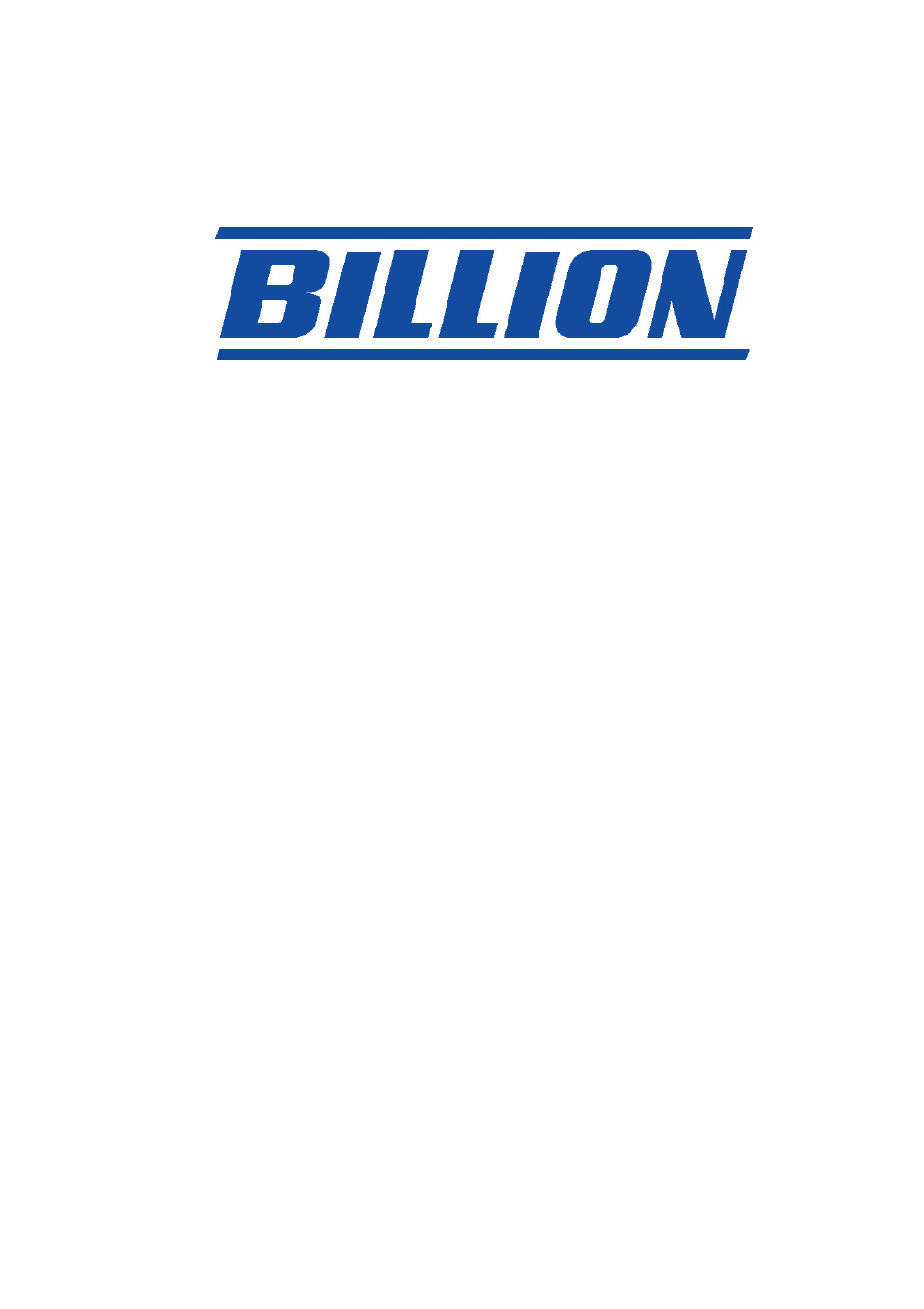 Billion Electric Company BIPAC 5100 User Manual | 12 pages