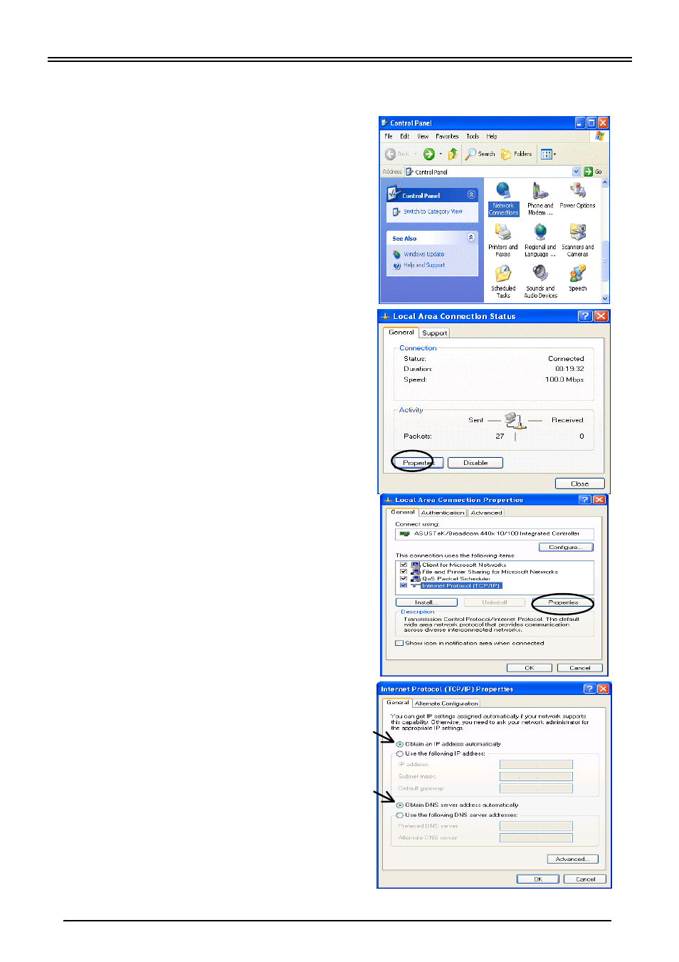 Configuring pc in windows xp | Billion Electric Company BIPAC 5100 User Manual | Page 7 / 12