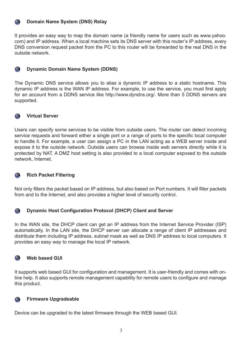 Billion Electric Company BiPAC 7800 User Manual | Page 6 / 71