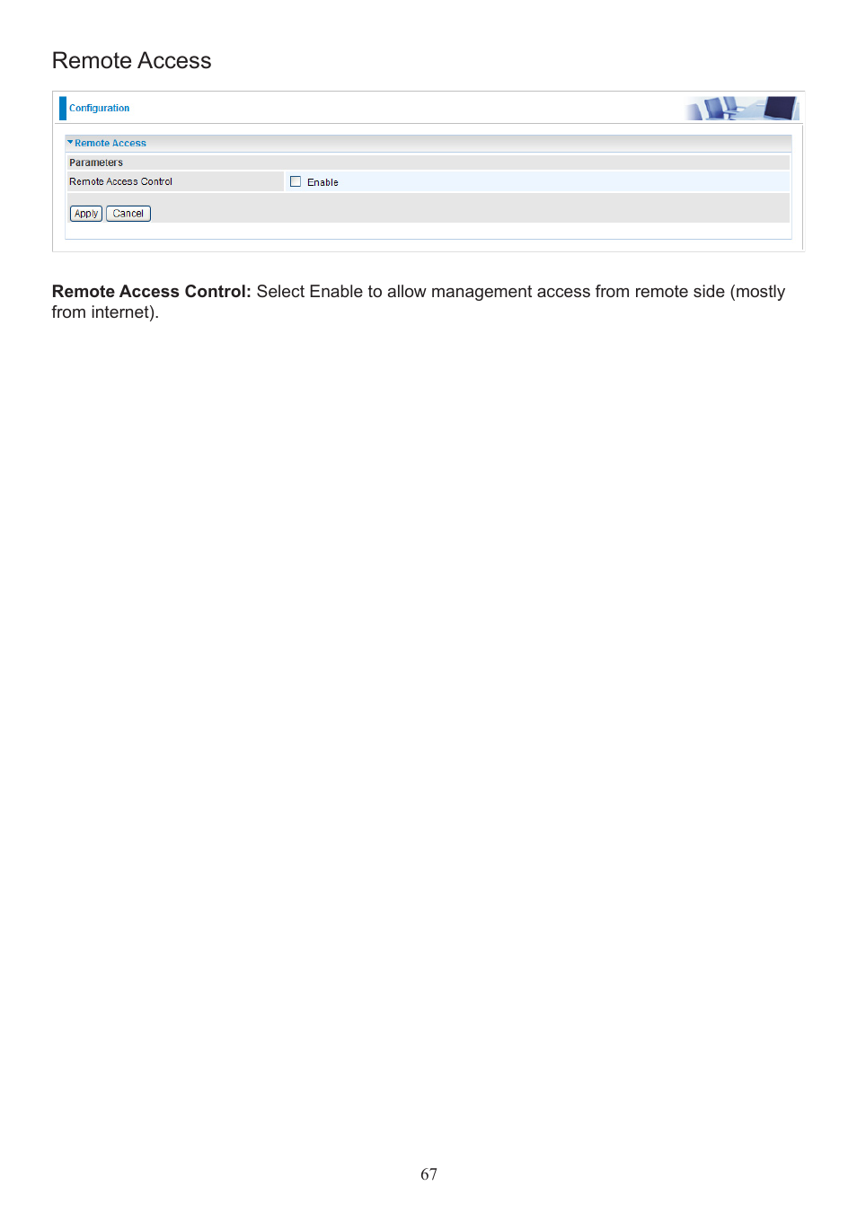 Remote access | Billion Electric Company BiPAC 7800 User Manual | Page 70 / 71