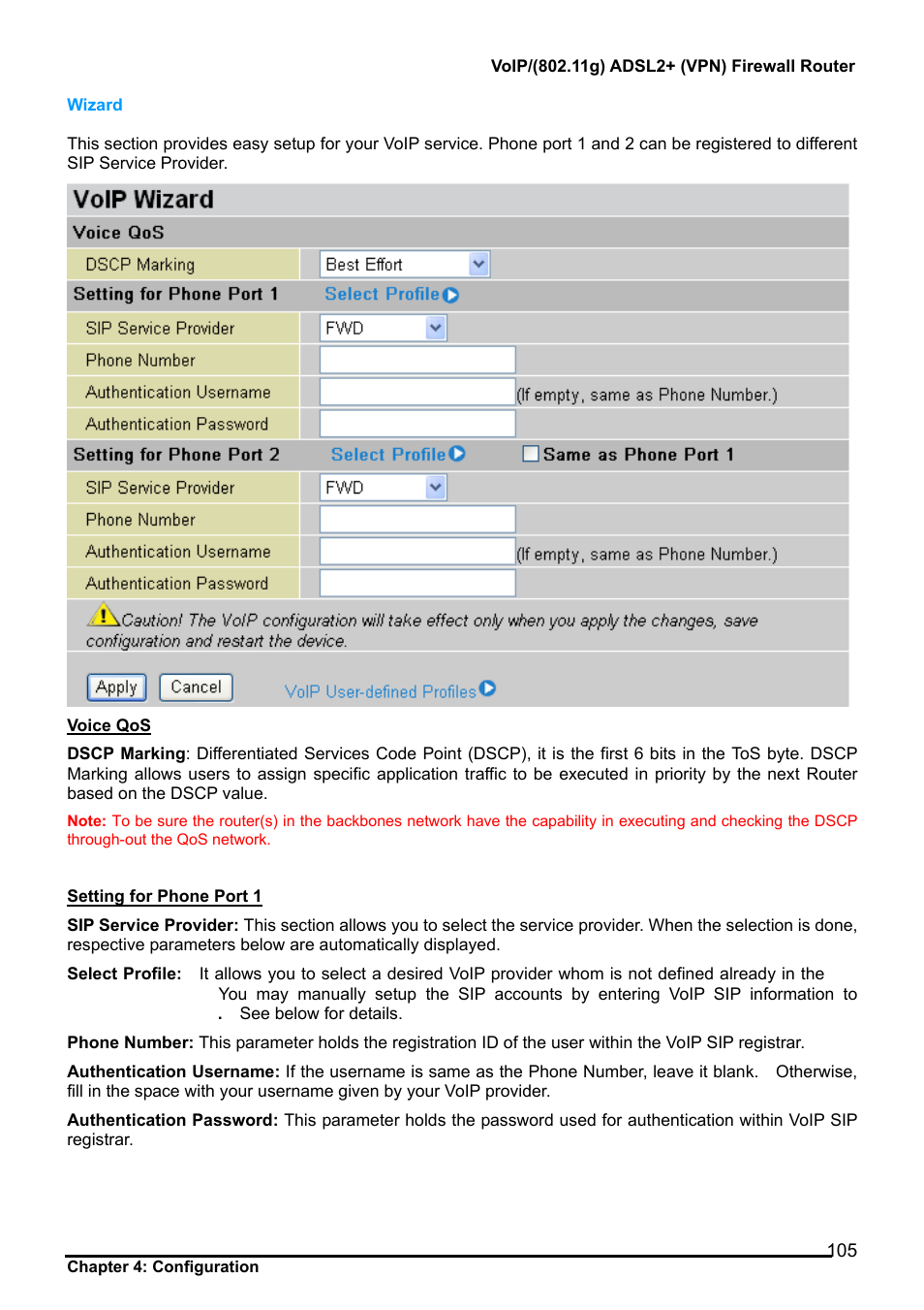 Wizard | Billion Electric Company 7404V User Manual | Page 106 / 151