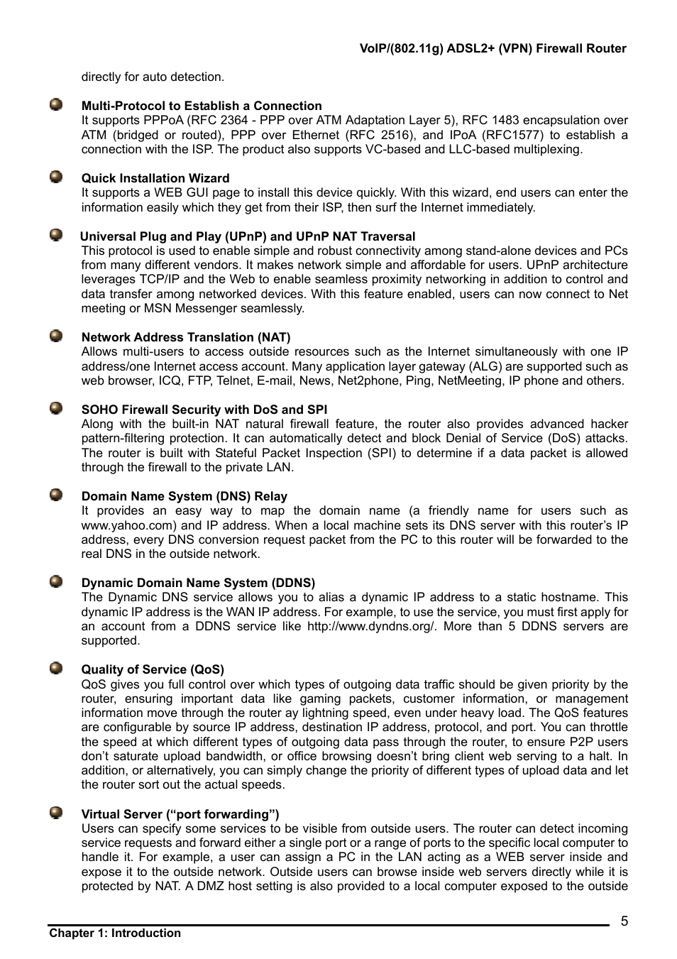 Billion Electric Company 7404V User Manual | Page 6 / 151