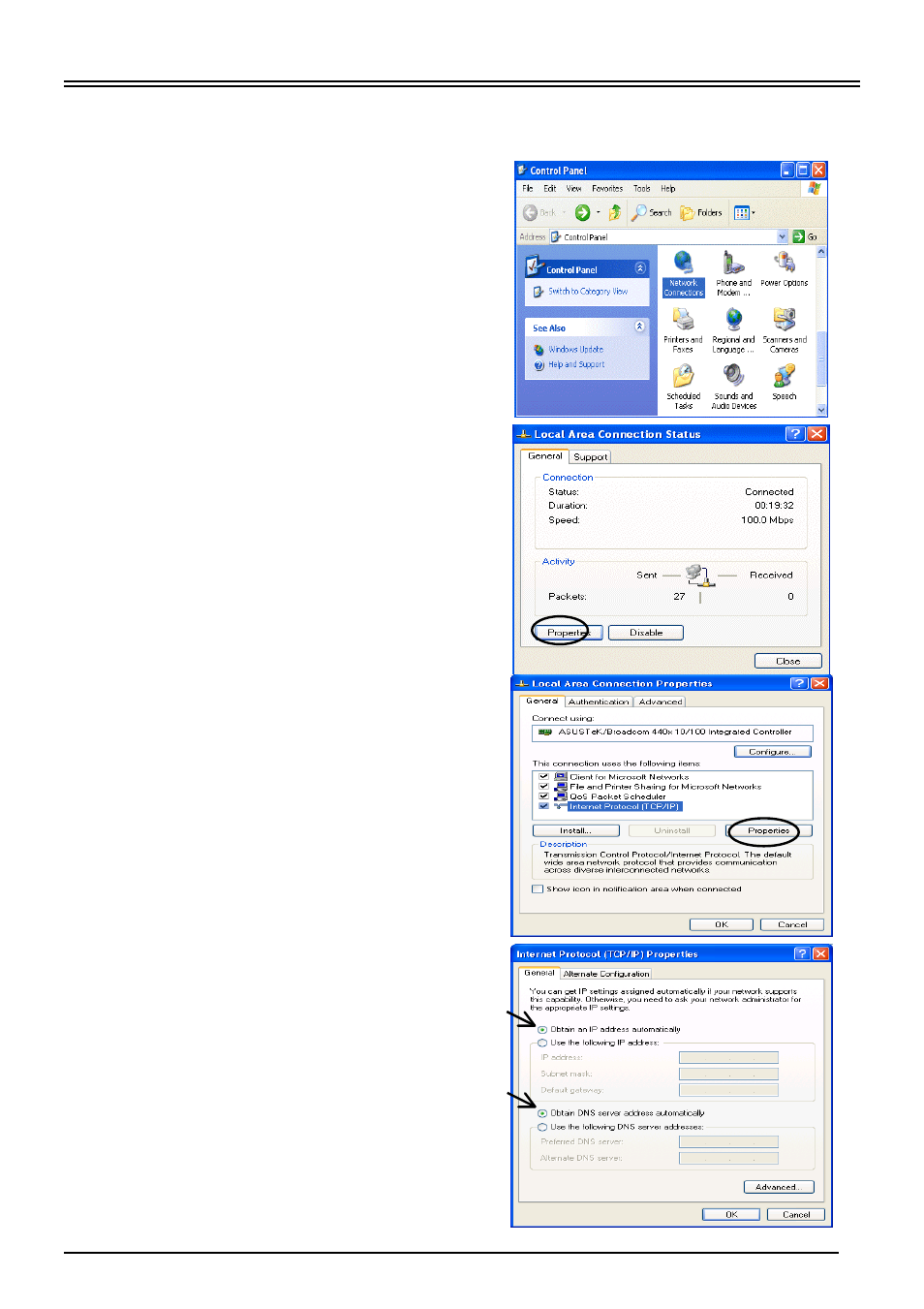 Configuring pc in windows xp | Billion Electric Company 8520 User Manual | Page 7 / 12