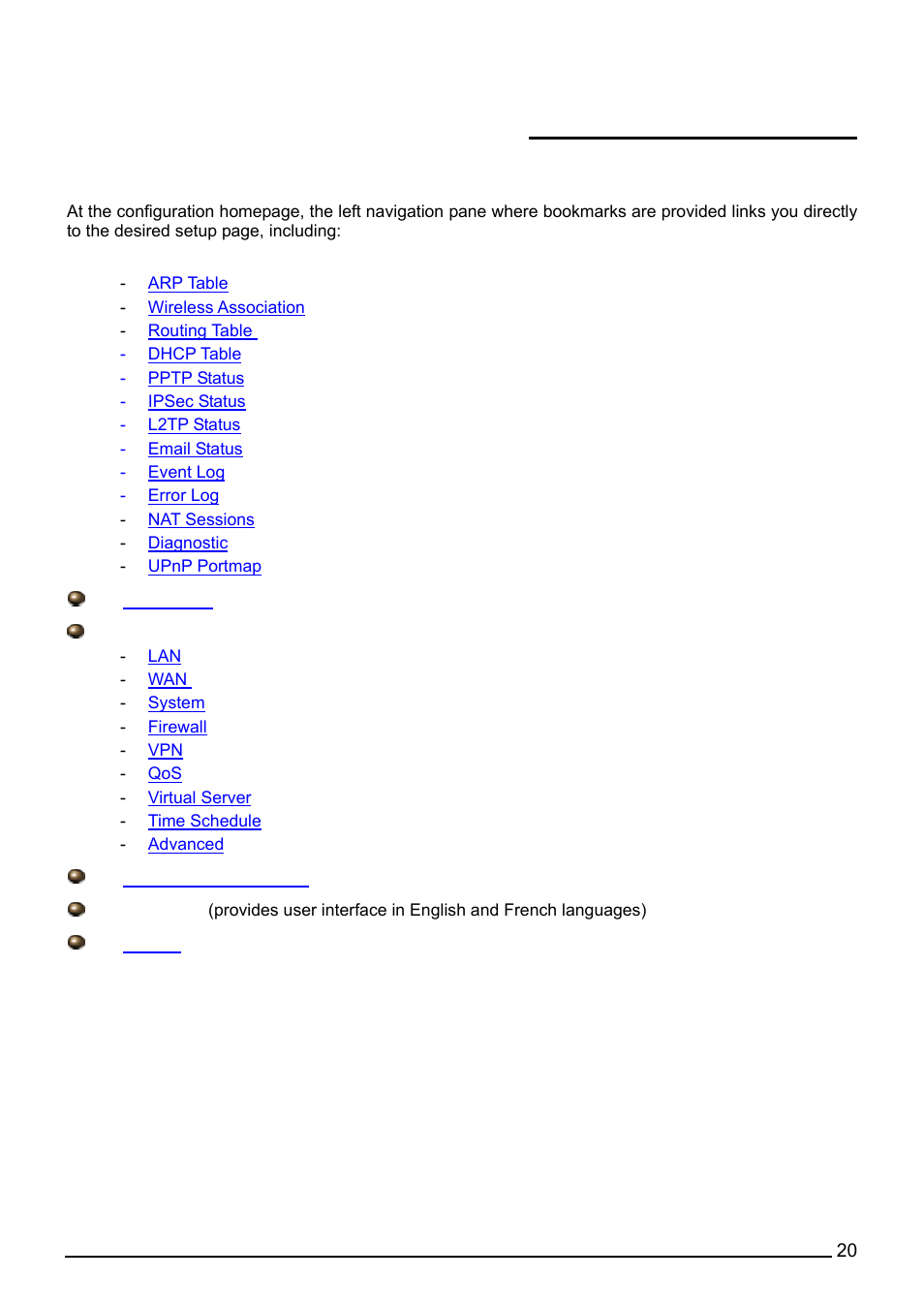 Chapter 4: configuration | Billion Electric Company BiPAC 7402G User Manual | Page 21 / 142