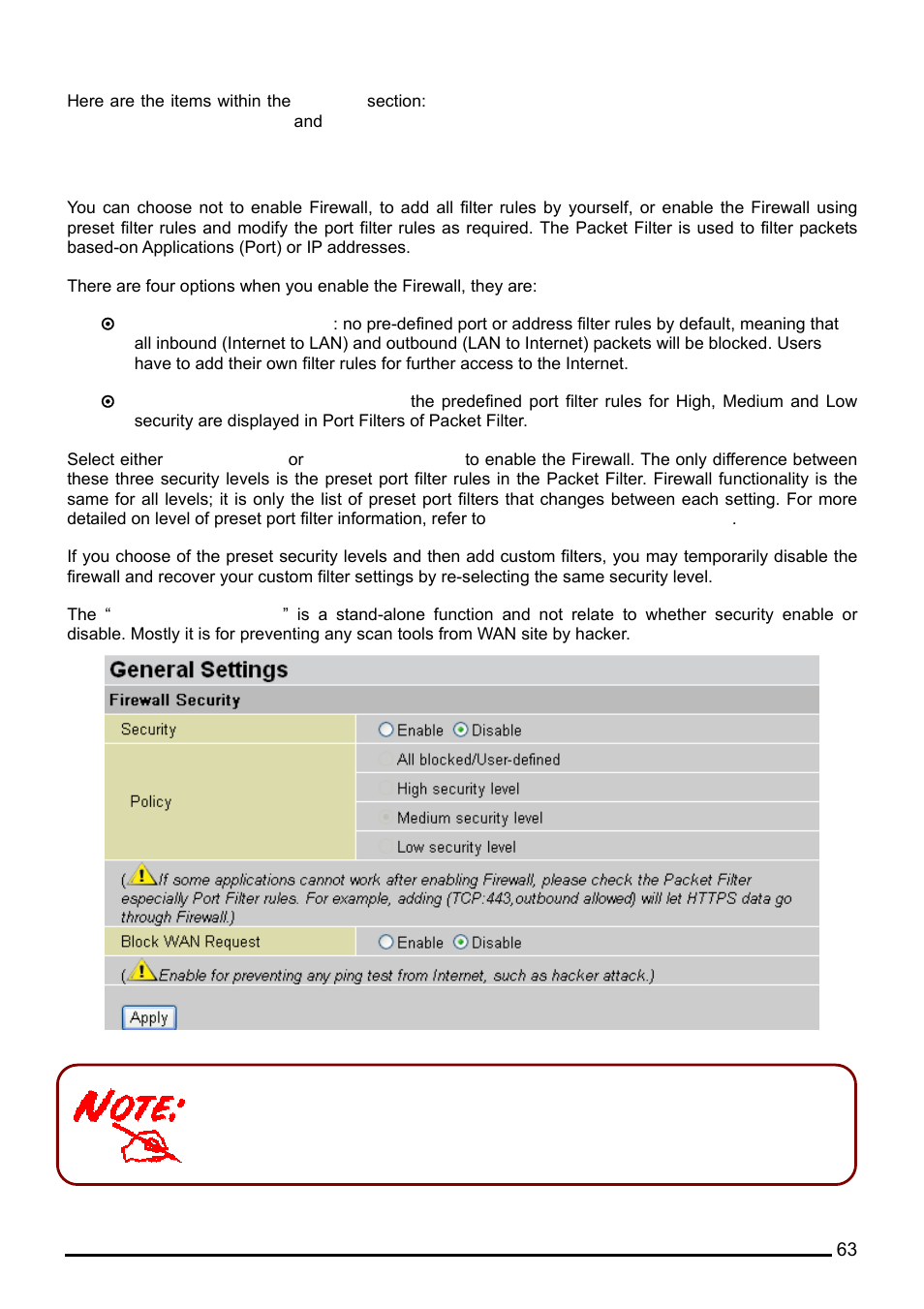 General settings | Billion Electric Company BiPAC 7402G User Manual | Page 64 / 142
