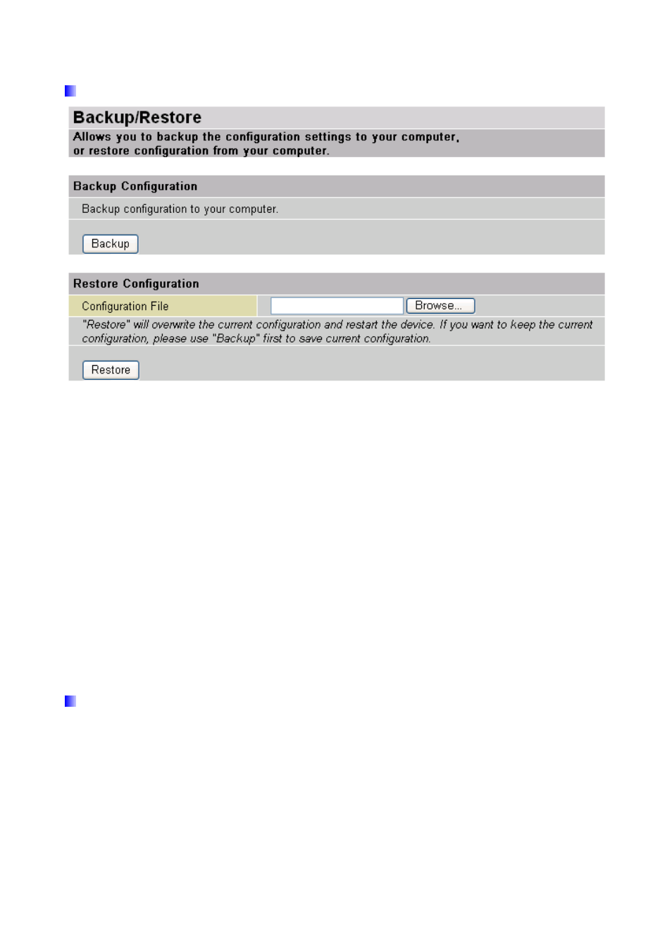 4 backup / restore, 5 restart router | Billion Electric Company 7202 User Manual | Page 51 / 117