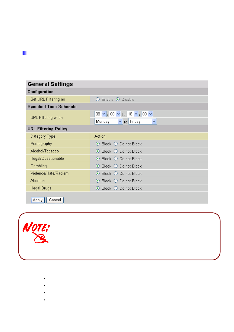 2 parental controls, 1 general settings | Billion Electric Company 7202 User Manual | Page 94 / 117