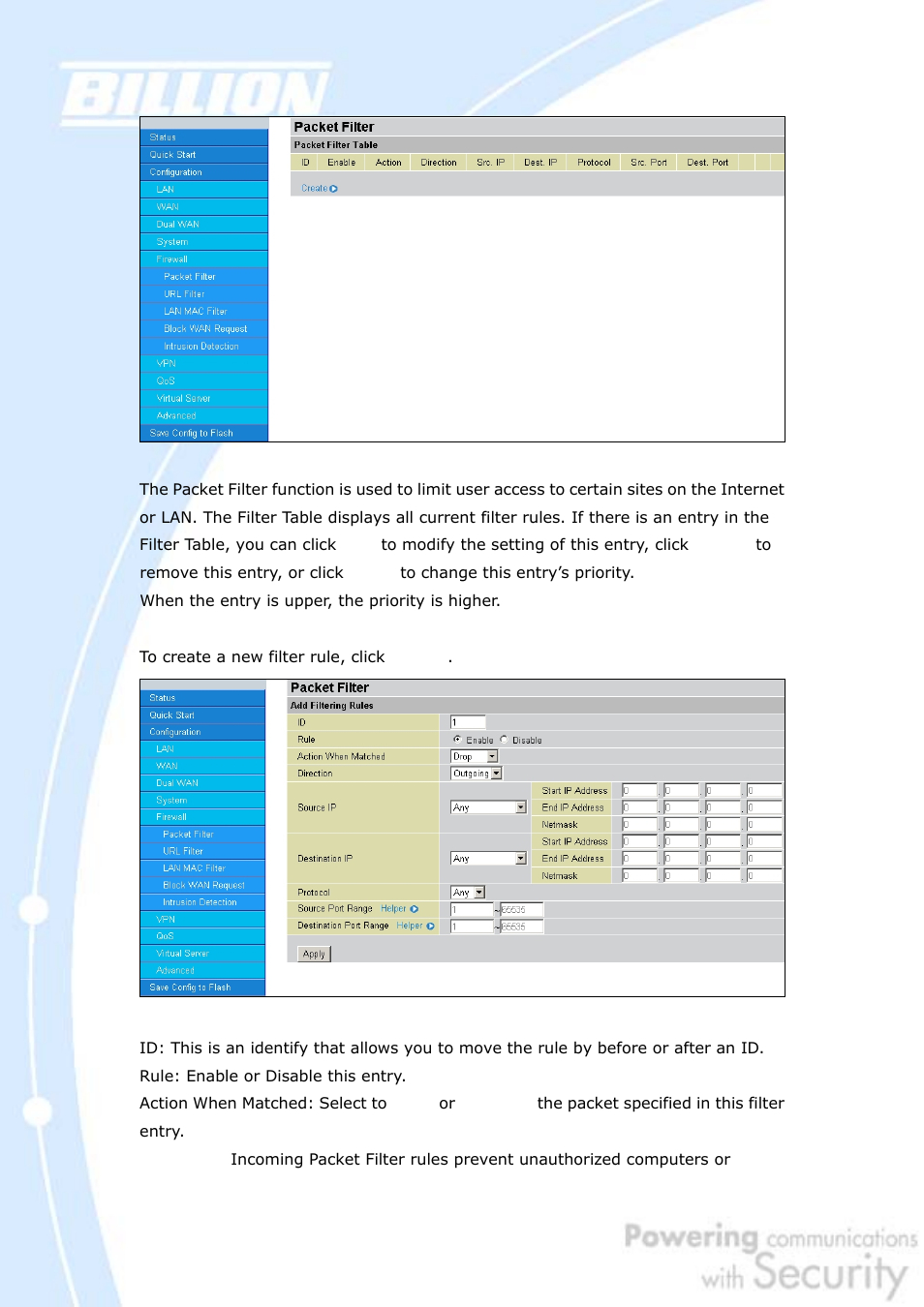 Billion Electric Company BiGuard 30 User Manual | Page 105 / 209