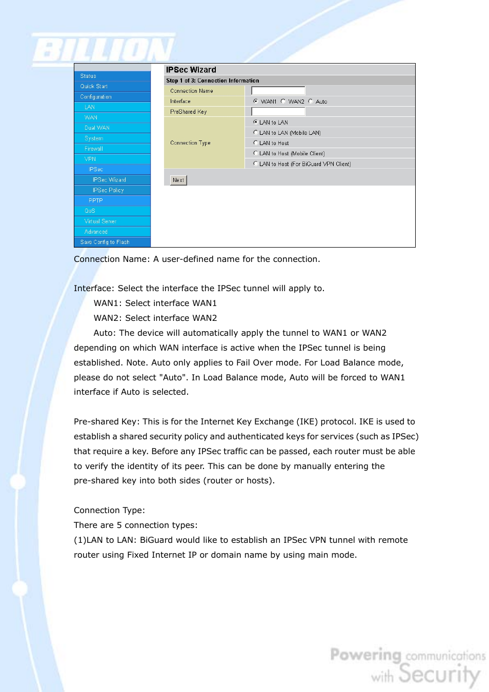 Billion Electric Company BiGuard 30 User Manual | Page 113 / 209