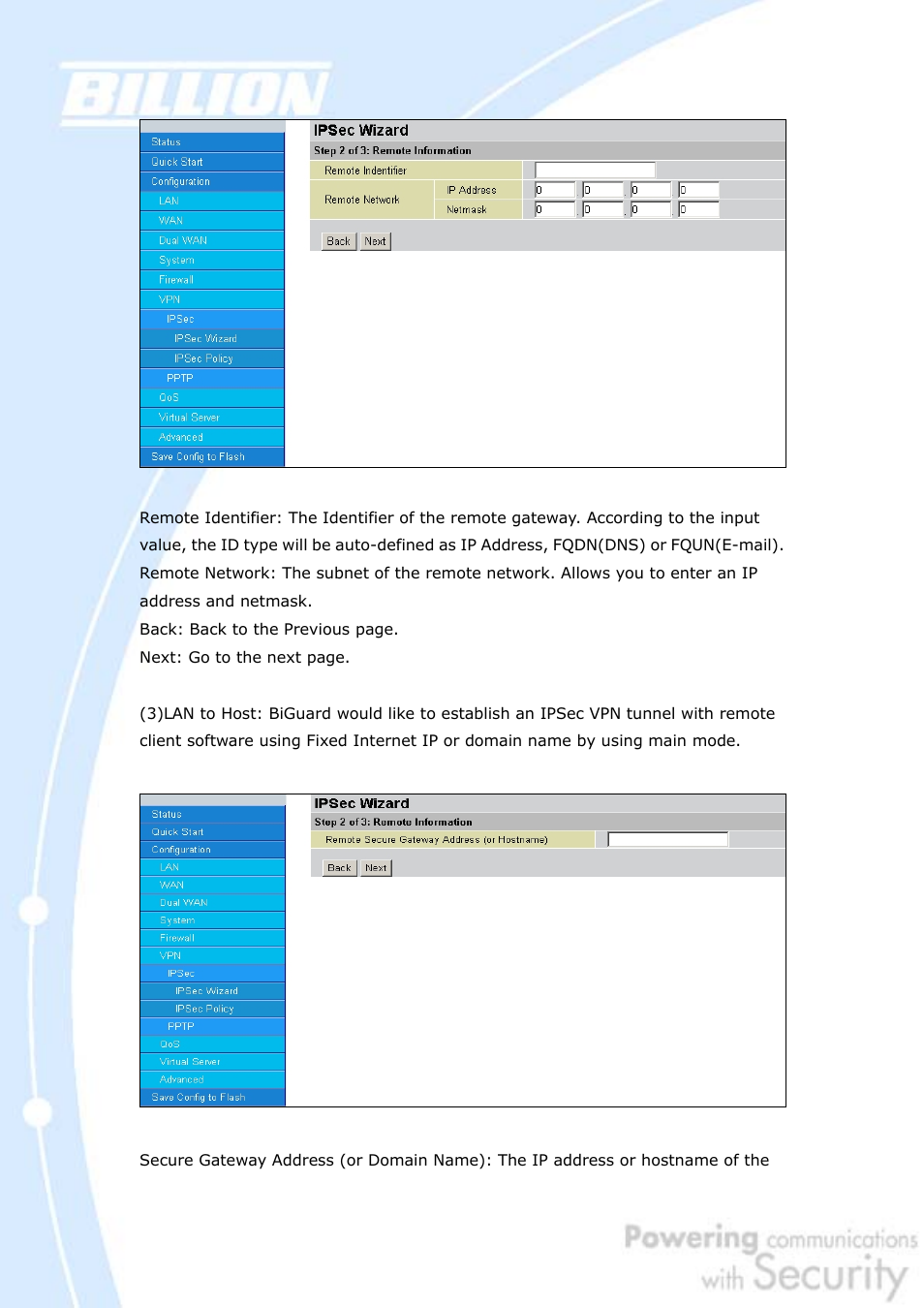 Billion Electric Company BiGuard 30 User Manual | Page 115 / 209