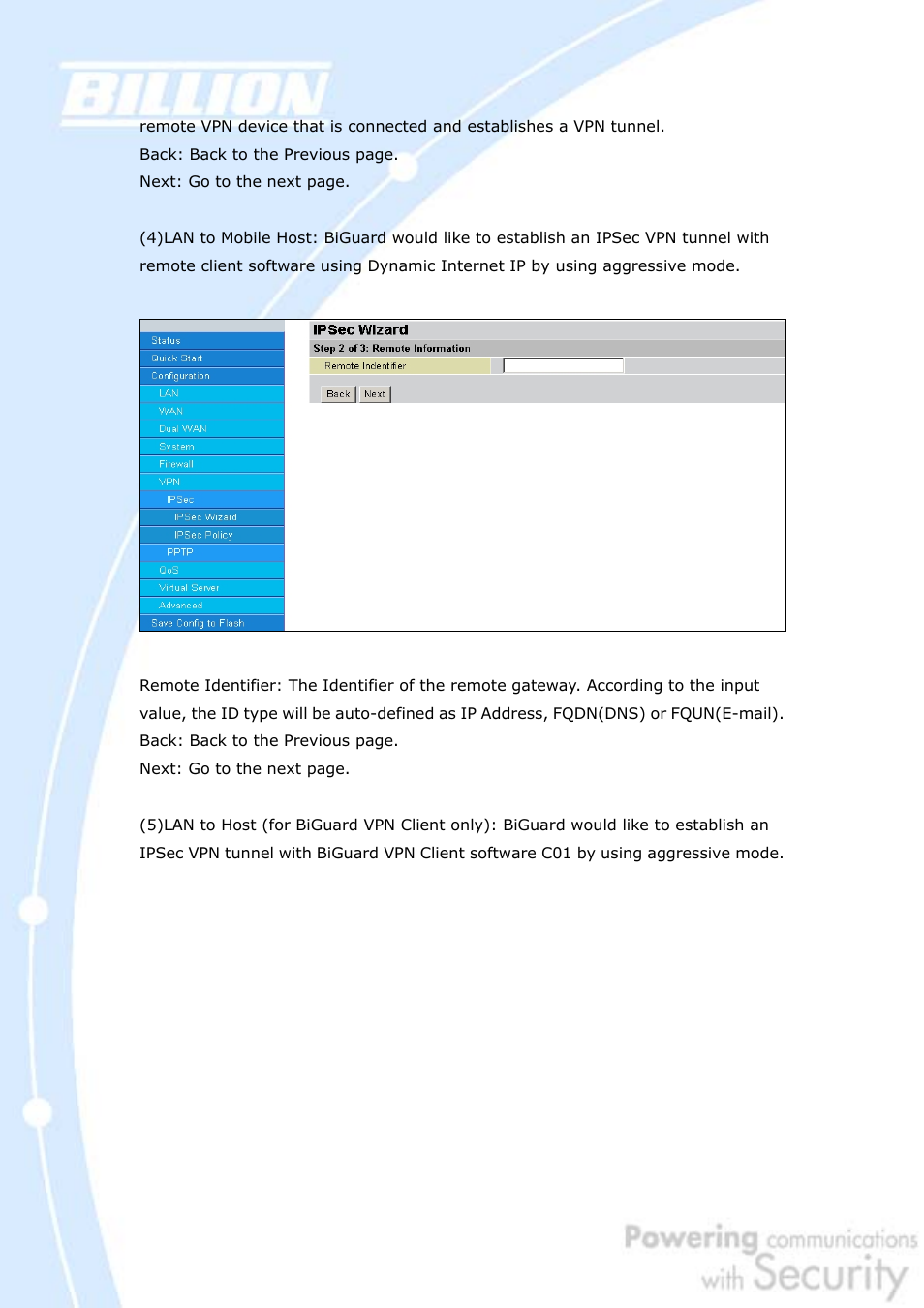 Billion Electric Company BiGuard 30 User Manual | Page 116 / 209