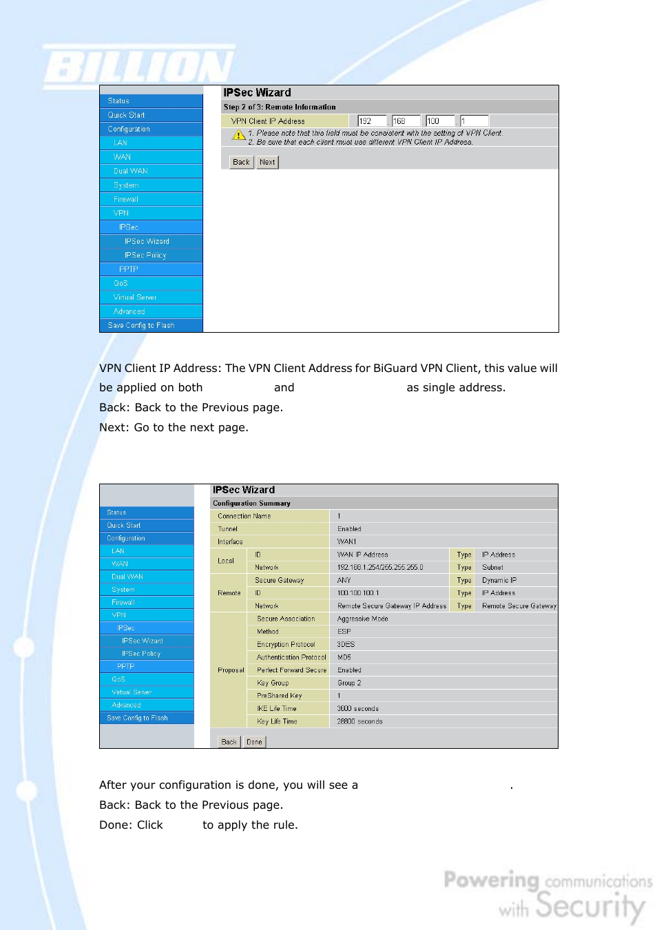 Billion Electric Company BiGuard 30 User Manual | Page 117 / 209