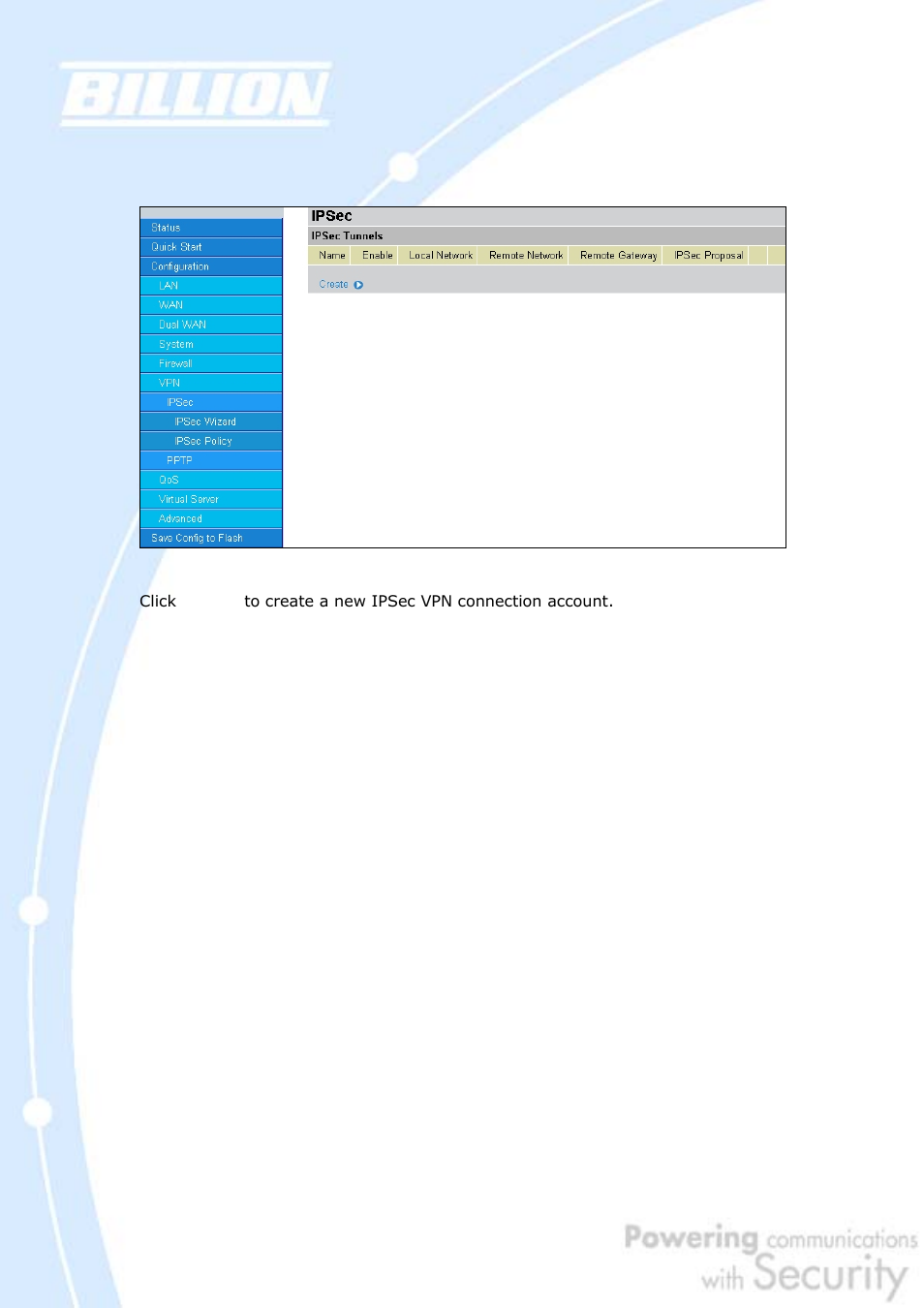 2 ipsec policy | Billion Electric Company BiGuard 30 User Manual | Page 118 / 209