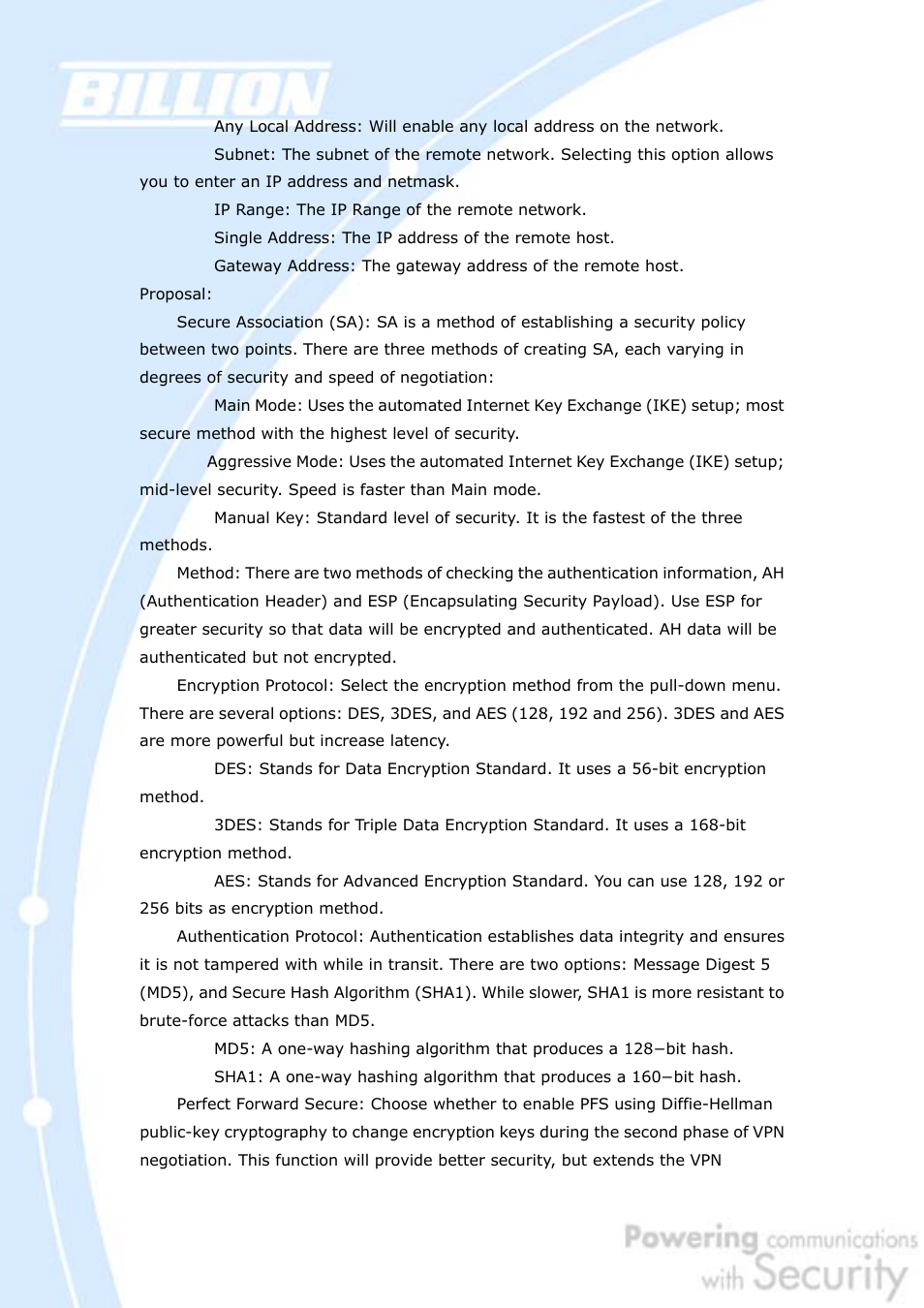 Billion Electric Company BiGuard 30 User Manual | Page 121 / 209