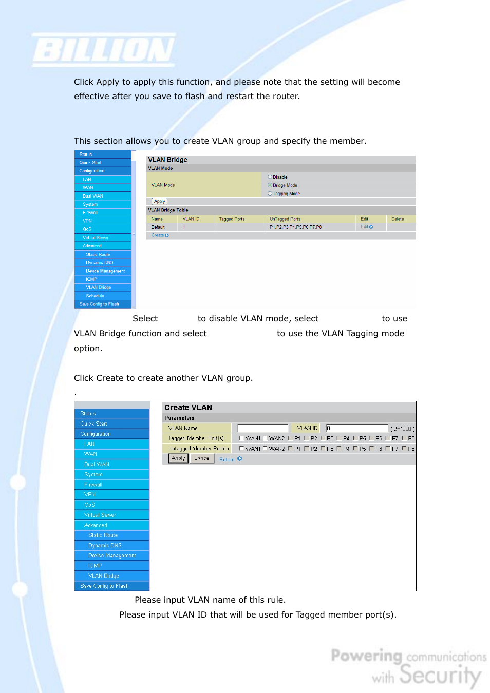 5 vlan bridge | Billion Electric Company BiGuard 30 User Manual | Page 137 / 209