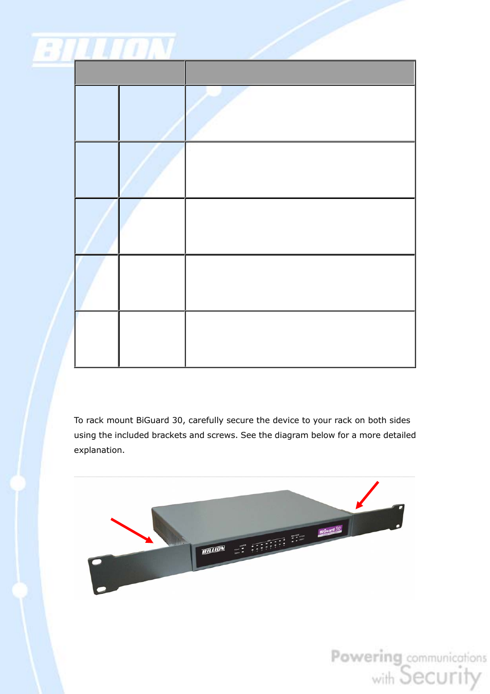 3 rack mounting | Billion Electric Company BiGuard 30 User Manual | Page 14 / 209