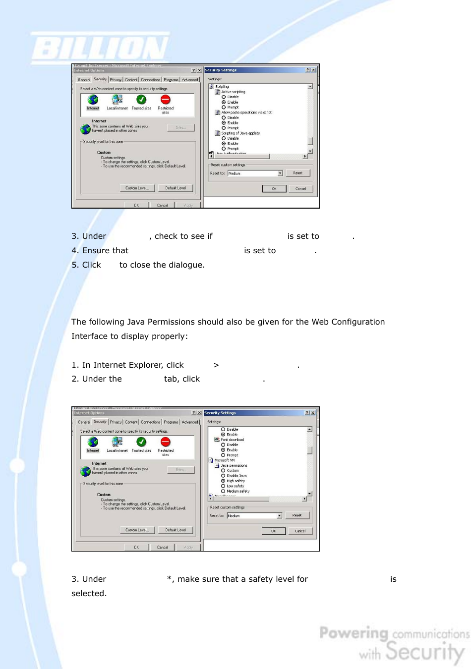 3 java permissions | Billion Electric Company BiGuard 30 User Manual | Page 144 / 209