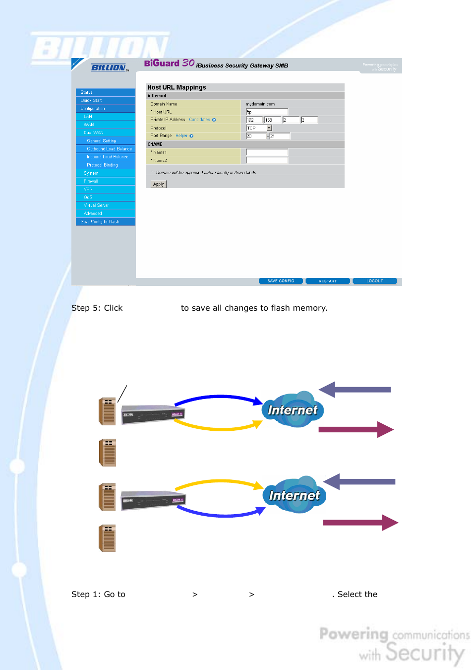 H.5 dns inbound load balancing, Heavy load on wan 2 heavy load on wan 1 | Billion Electric Company BiGuard 30 User Manual | Page 183 / 209