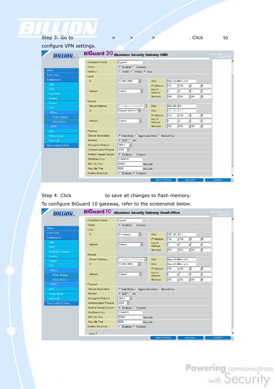 H.9 vpn concentrator | Billion Electric Company BiGuard 30 User Manual | Page 195 / 209