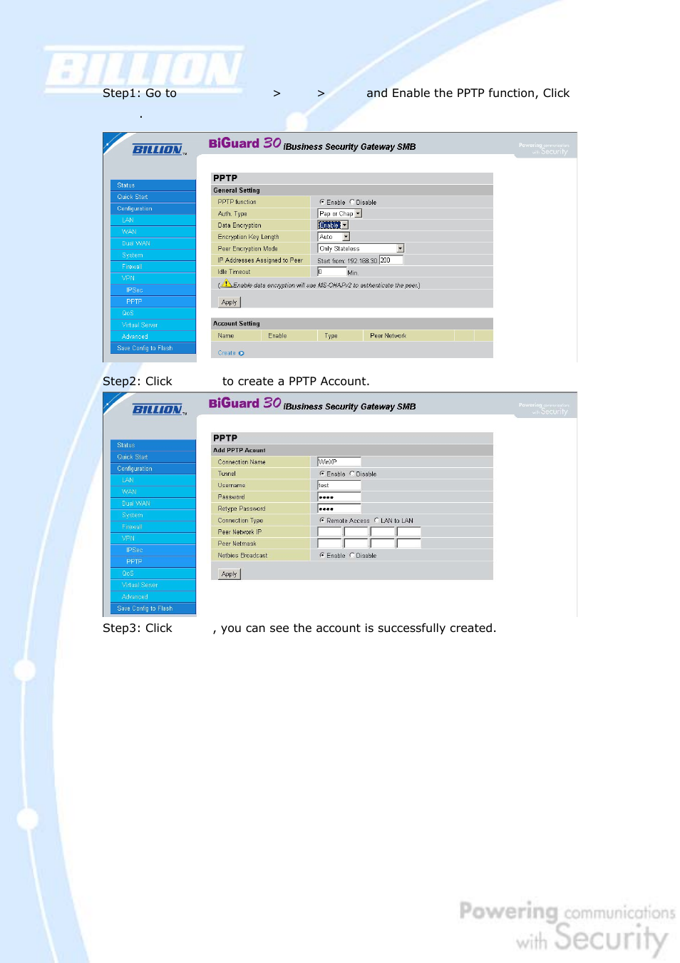 Billion Electric Company BiGuard 30 User Manual | Page 201 / 209