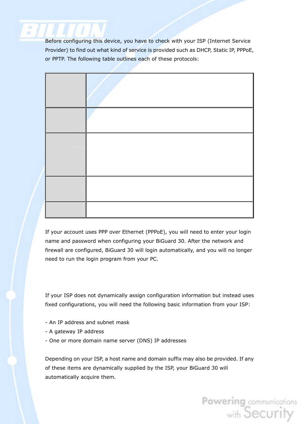 2 configuration information | Billion Electric Company BiGuard 30 User Manual | Page 60 / 209