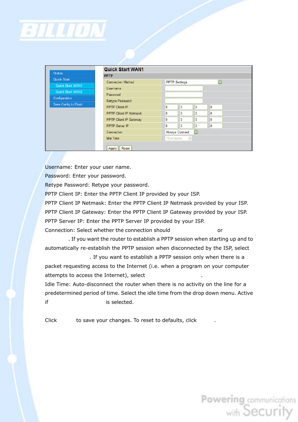 4 pptp, 5 big pond | Billion Electric Company BiGuard 30 User Manual | Page 75 / 209