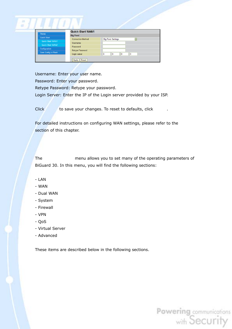 4 configuration | Billion Electric Company BiGuard 30 User Manual | Page 76 / 209