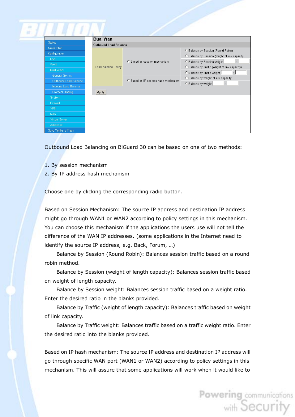 Billion Electric Company BiGuard 30 User Manual | Page 91 / 209