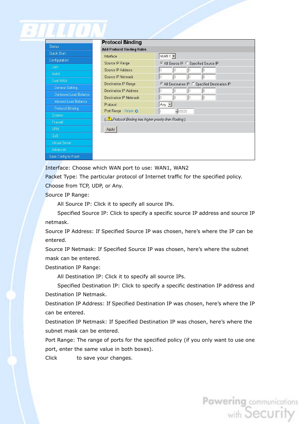 Billion Electric Company BiGuard 30 User Manual | Page 96 / 209