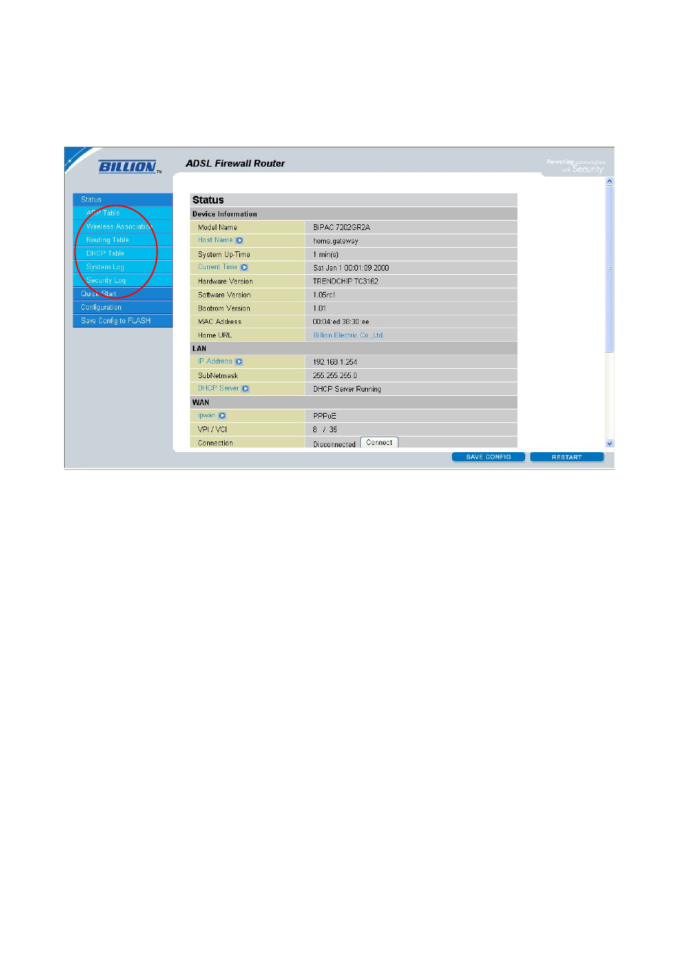 1 status | Billion Electric Company BiPAC 7202GR2 User Manual | Page 22 / 96