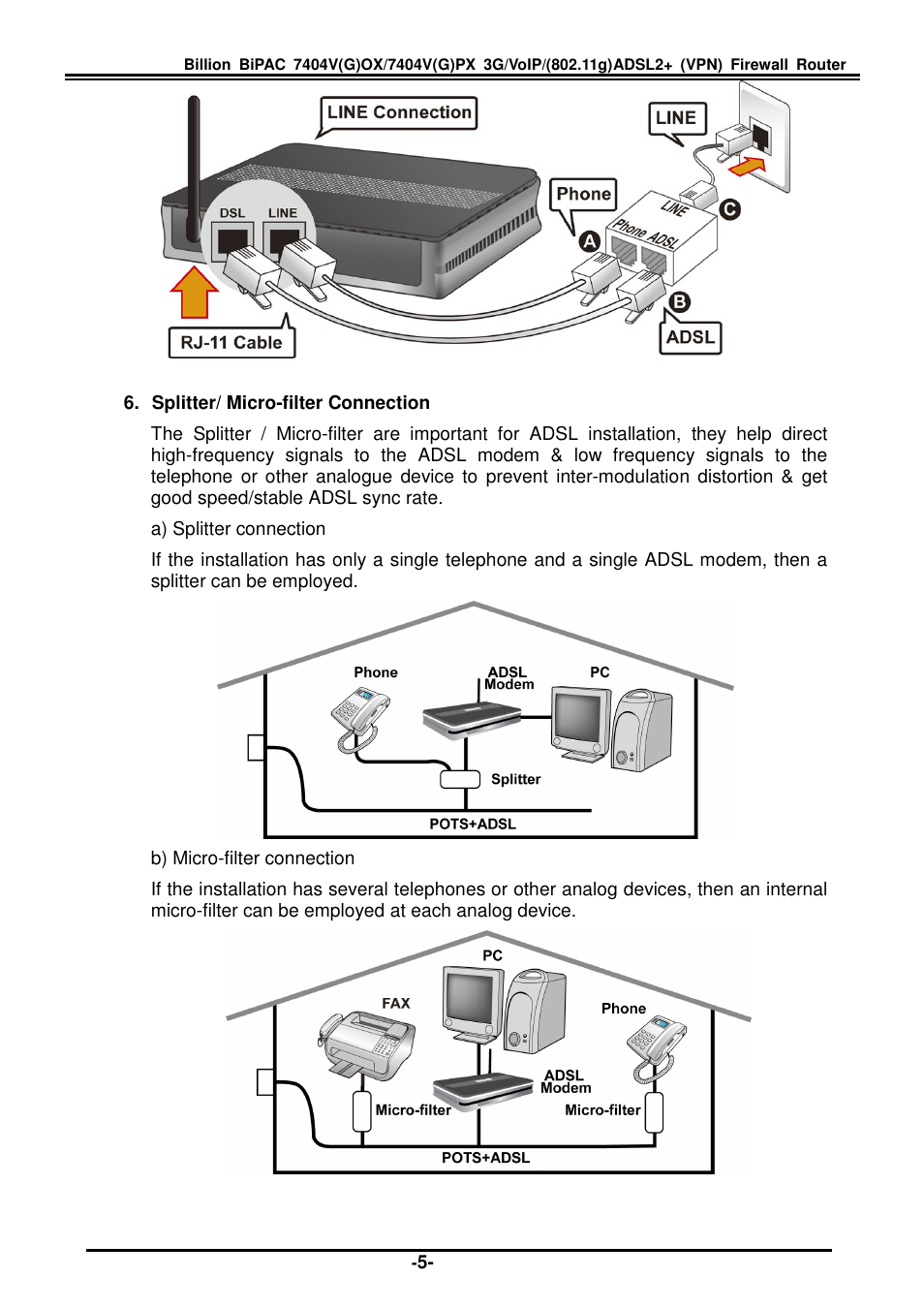 Billion Electric Company BiPAC 7404V(G)PX User Manual | Page 7 / 8