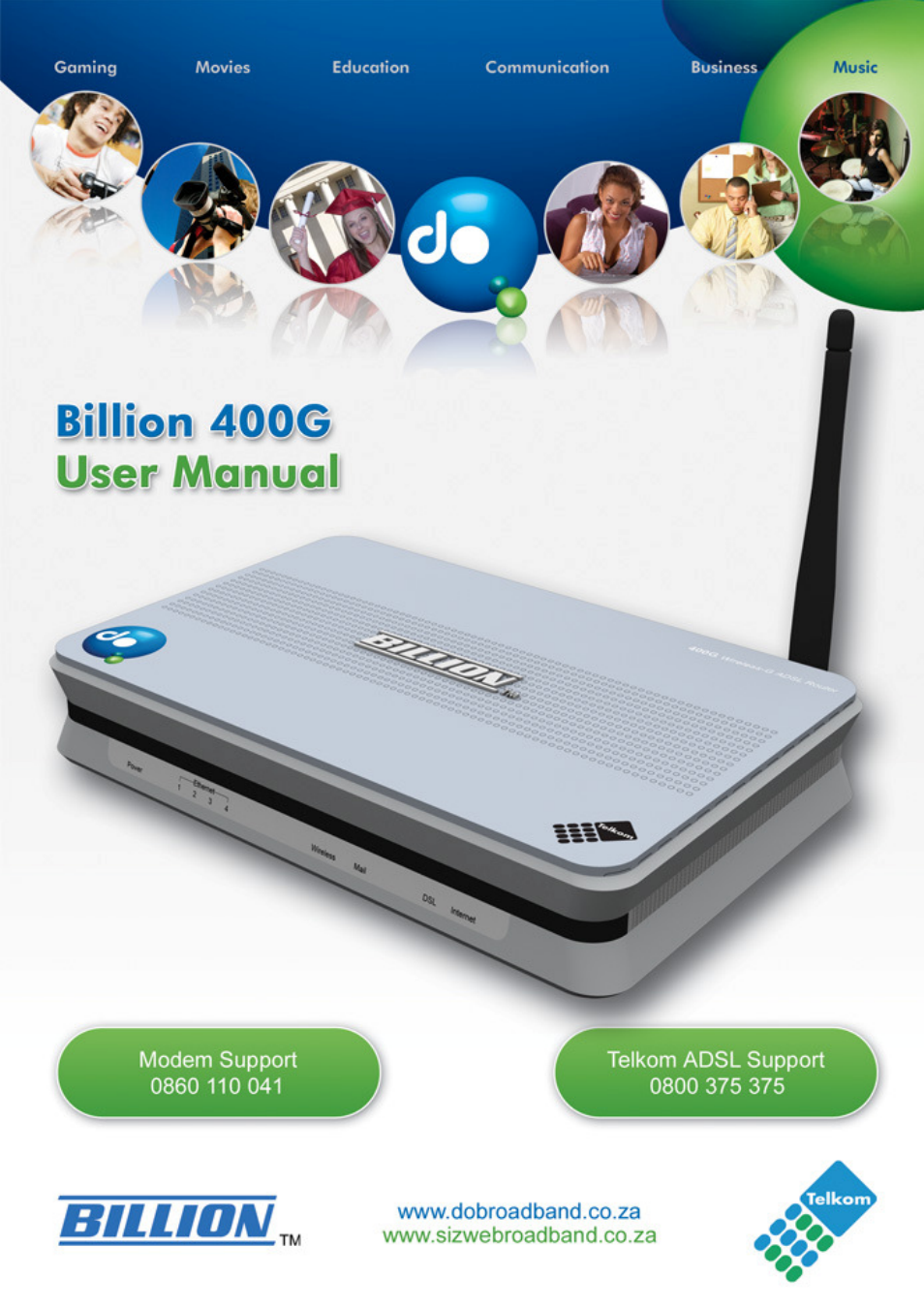 Billion Electric Company 400G User Manual | 88 pages