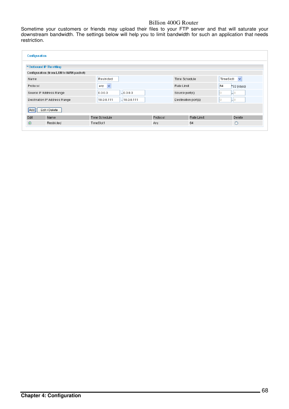 Billion Electric Company 400G User Manual | Page 71 / 88