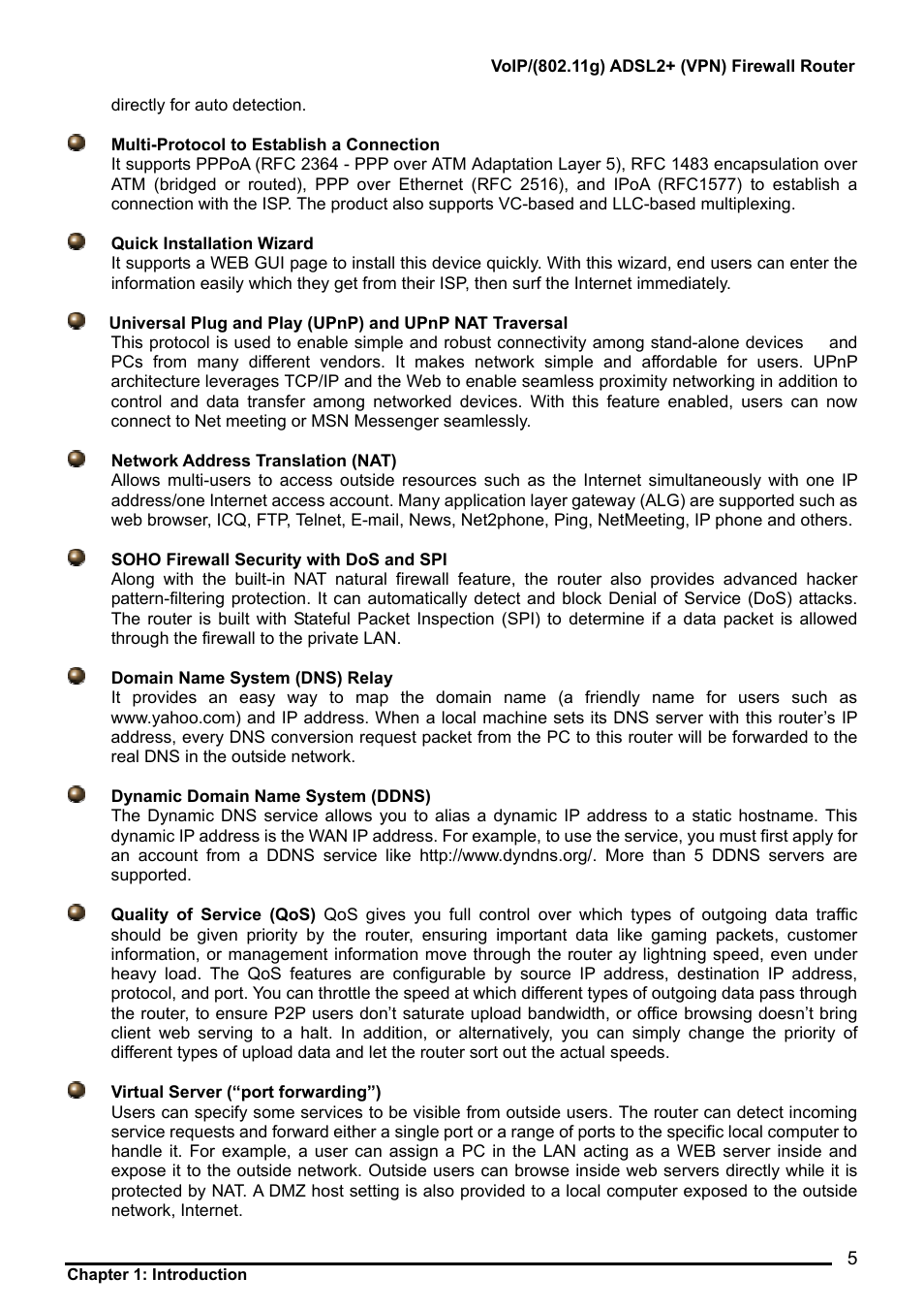 Billion Electric Company BiPAC 7404V Series User Manual | Page 6 / 155