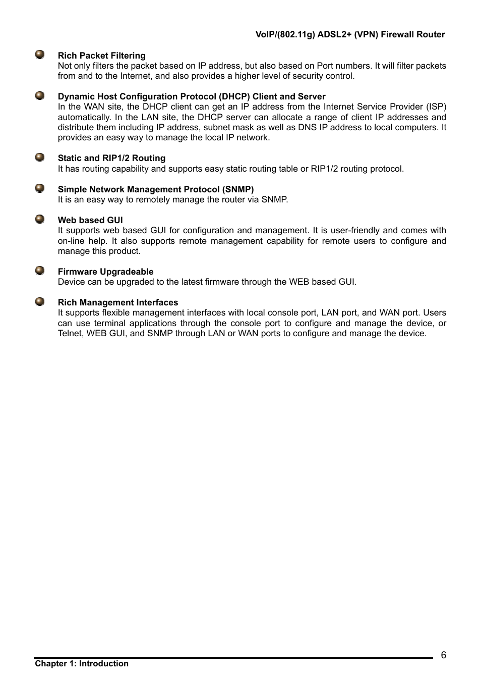 Billion Electric Company BiPAC 7404V Series User Manual | Page 7 / 155