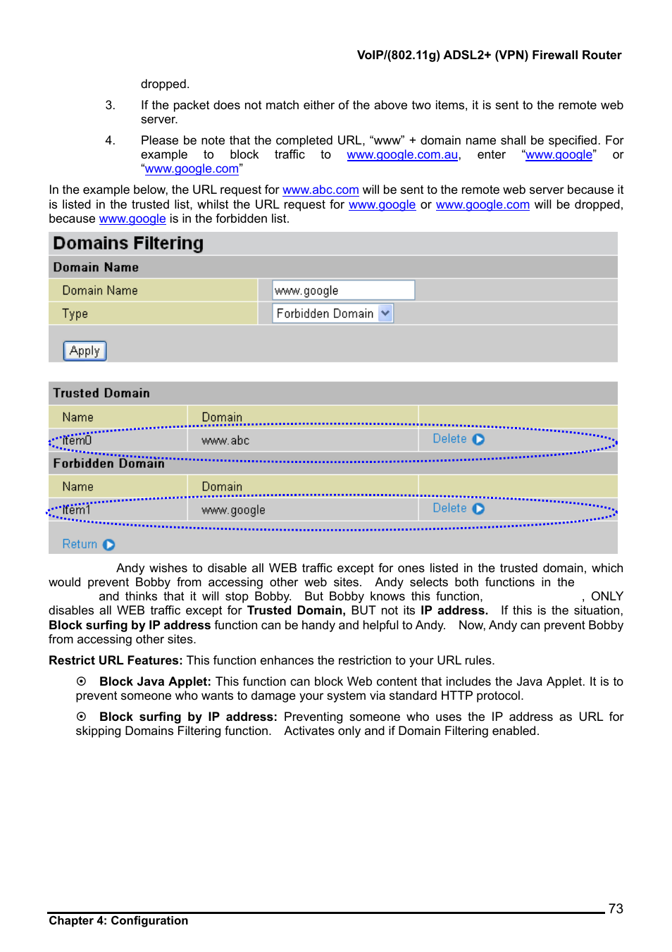 Billion Electric Company BiPAC 7404V Series User Manual | Page 74 / 155