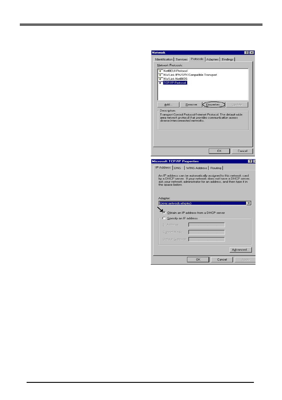 Inställning av en pc med windows nt4.0 | Billion Electric Company (Trdls) ADSL Router BIPAC-5100W User Manual | Page 10 / 12