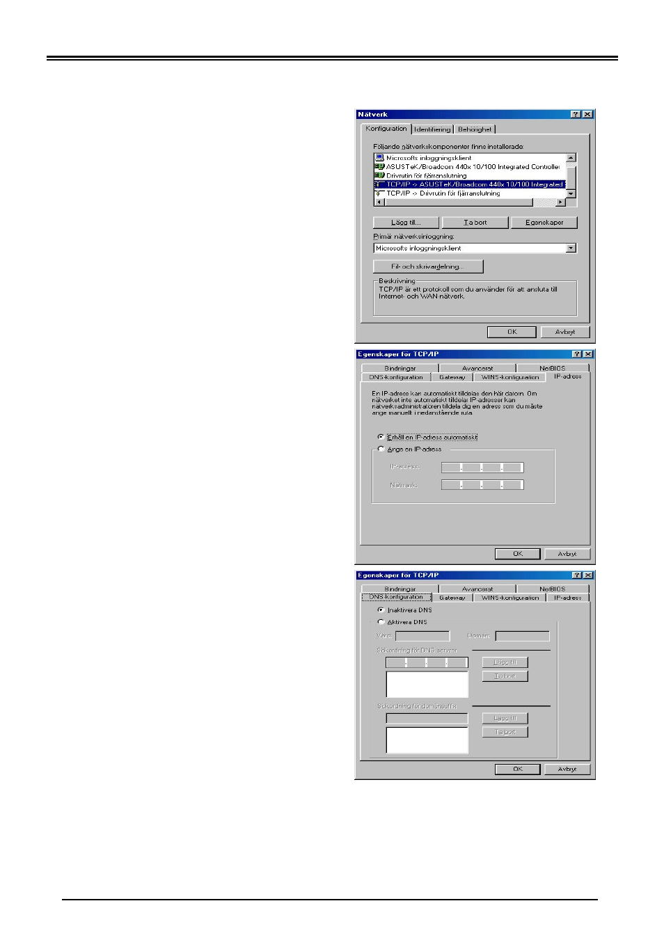 Inställning av en pc med windows 98/me | Billion Electric Company (Trdls) ADSL Router BIPAC-5100W User Manual | Page 9 / 12