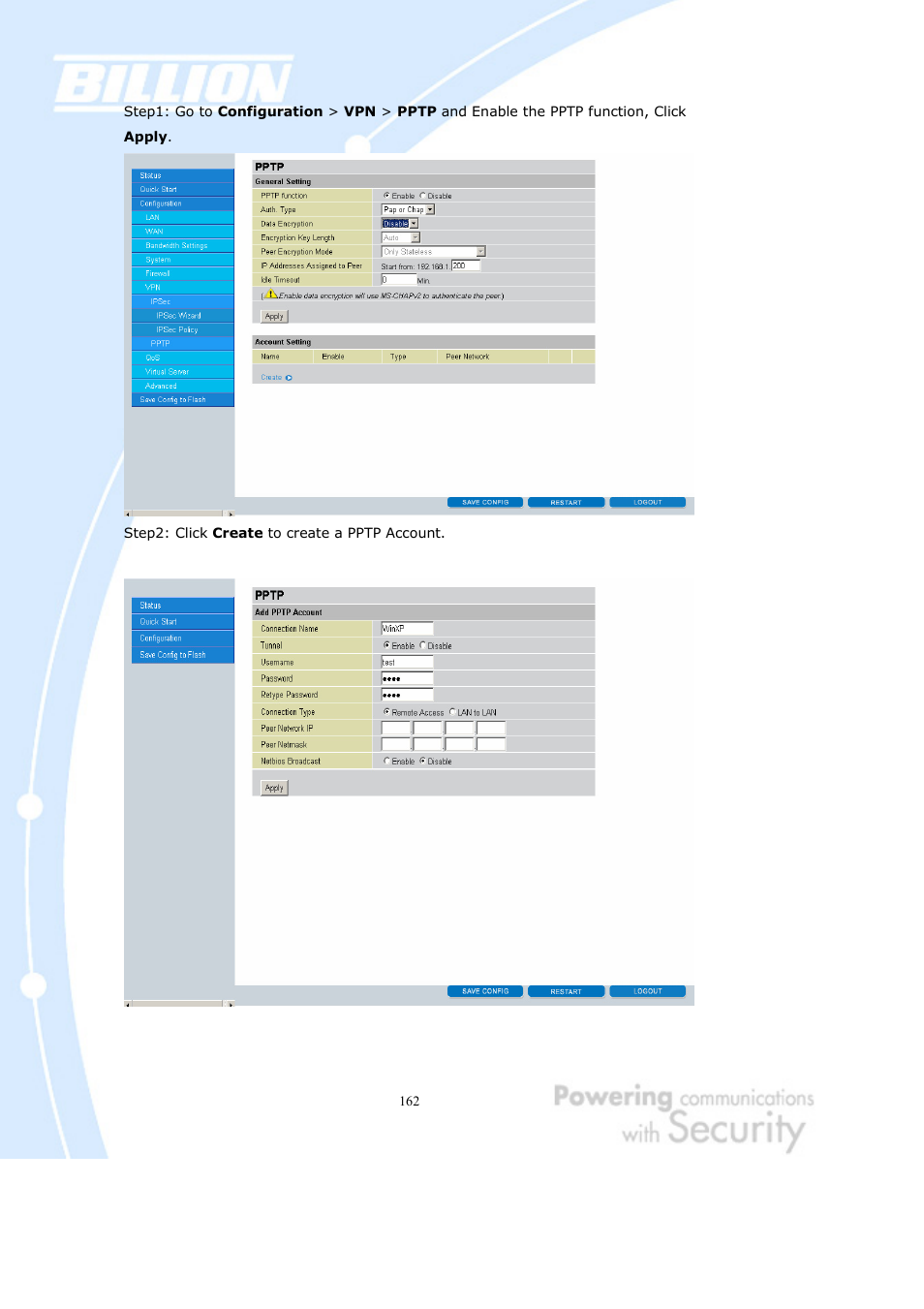 Billion Electric Company BiGuard 2 User Manual | Page 162 / 170