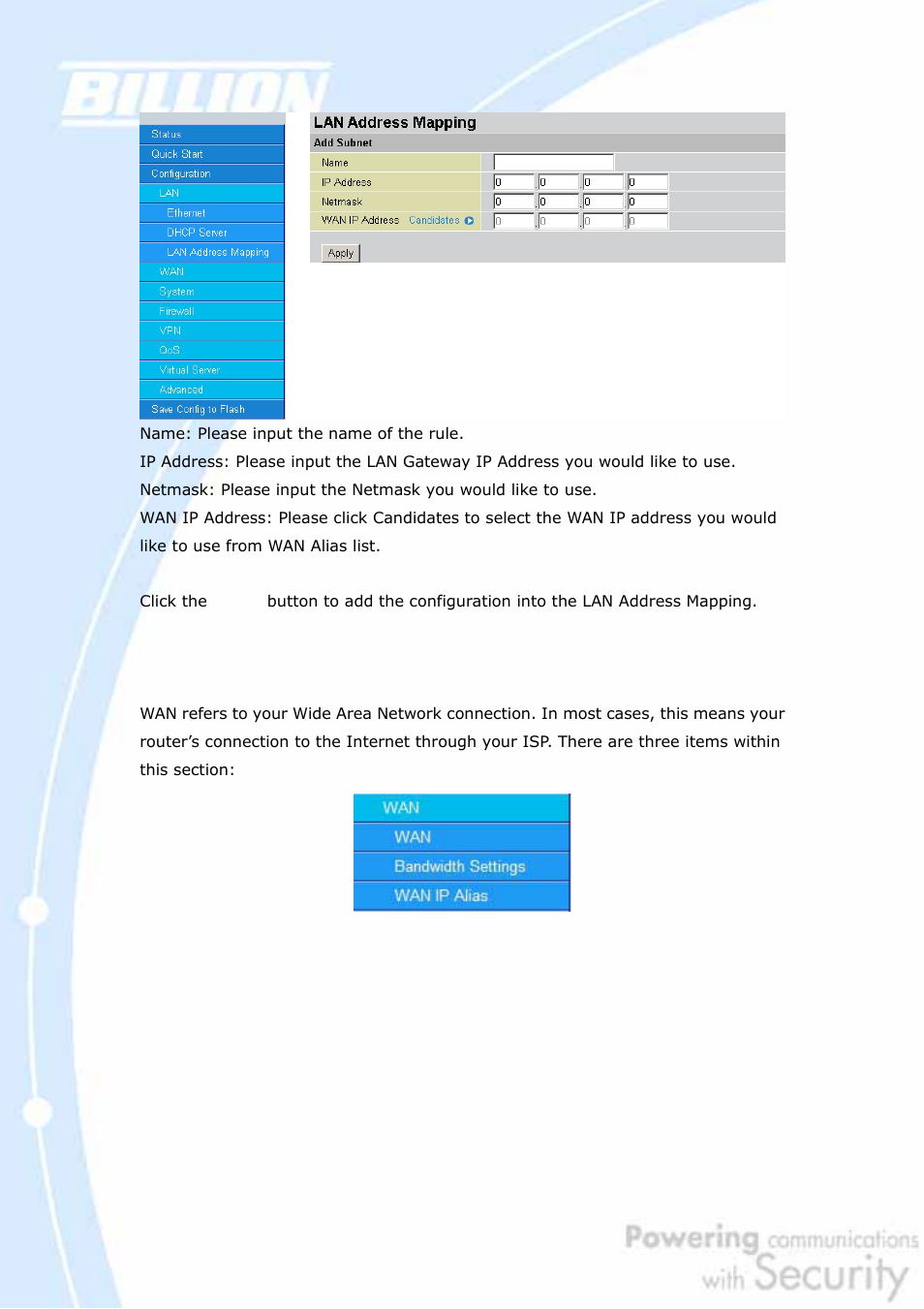 2 wan | Billion Electric Company BiGuard 2 User Manual | Page 69 / 170