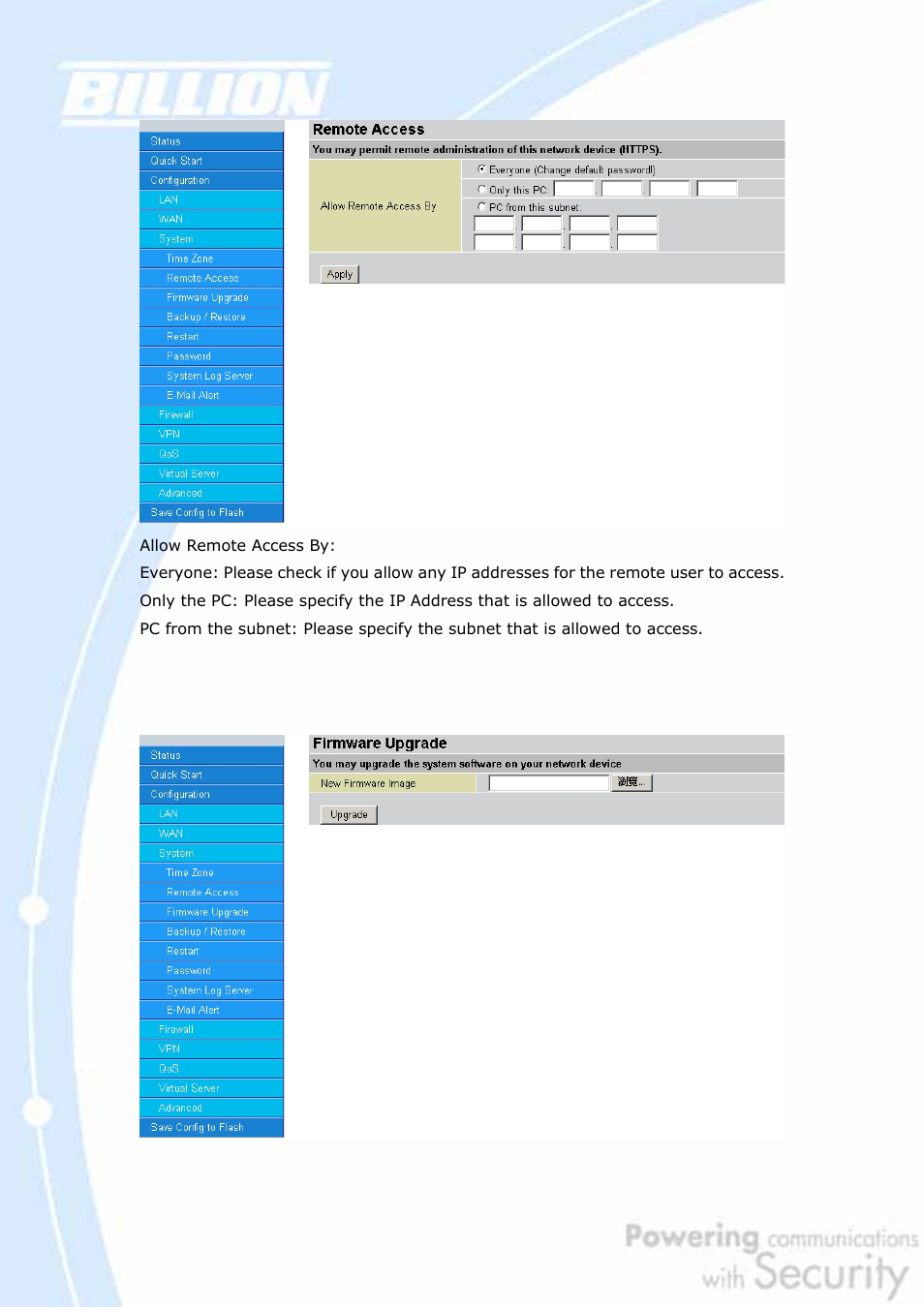 3 firmware upgrade | Billion Electric Company BiGuard 2 User Manual | Page 79 / 170