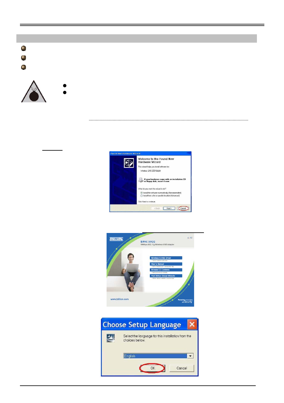 Billion Electric Company BIPAC 3012G User Manual | Page 3 / 5