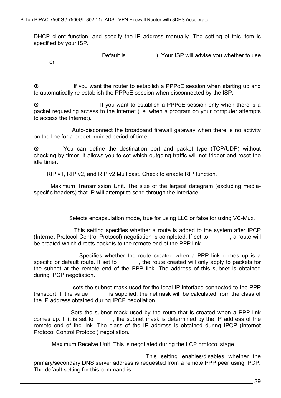 Billion Electric Company BILLION BIPAC-7500GL User Manual | Page 45 / 126