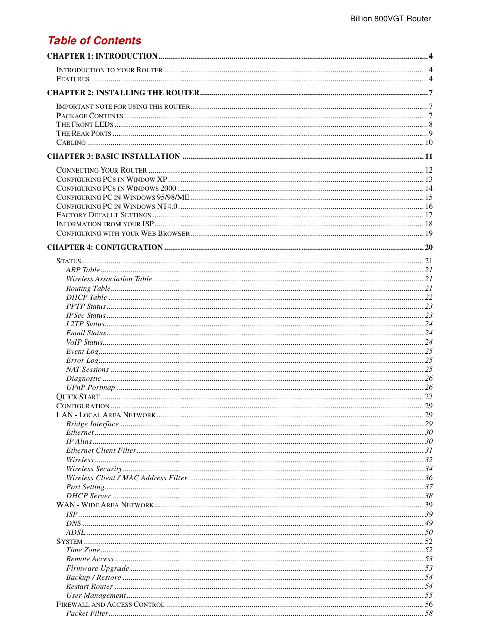Billion Electric Company 800VGT User Manual | Page 2 / 143