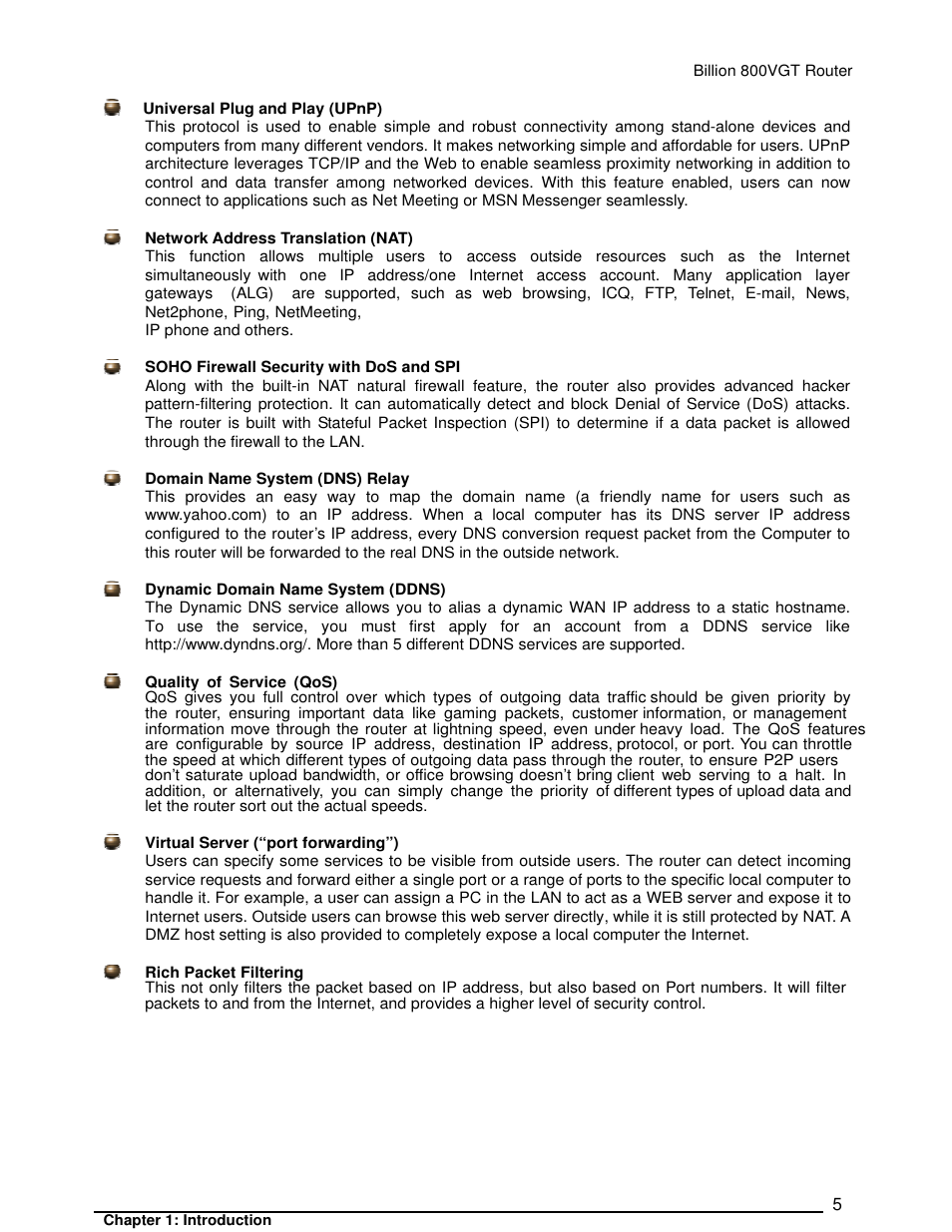 Billion Electric Company 800VGT User Manual | Page 5 / 143